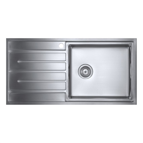 Forza Luxury Large Bowl Sink Left Hand Drainer Lime Kitchen Bathroom